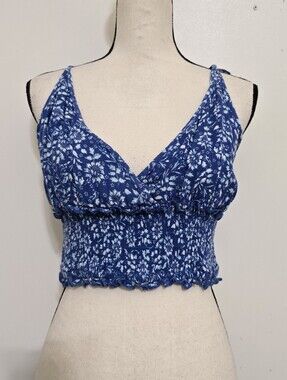 anthropologie PATRONS OF PEACE size Large Sleeveless Floral Boho Elastic Top